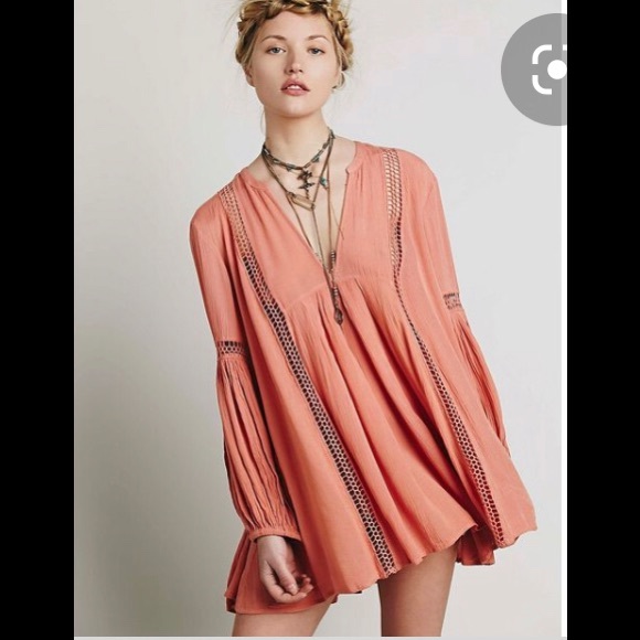 Free People Tops - Free People babydoll crochet tunic swing top